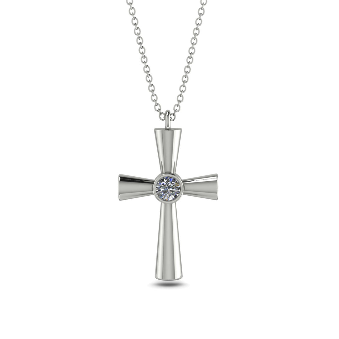 Minimalist Diamond Cross Necklace - Philip No. 3