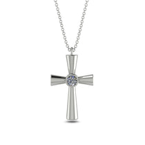 Minimalist Diamond Cross Necklace - Philip No. 3 image 1