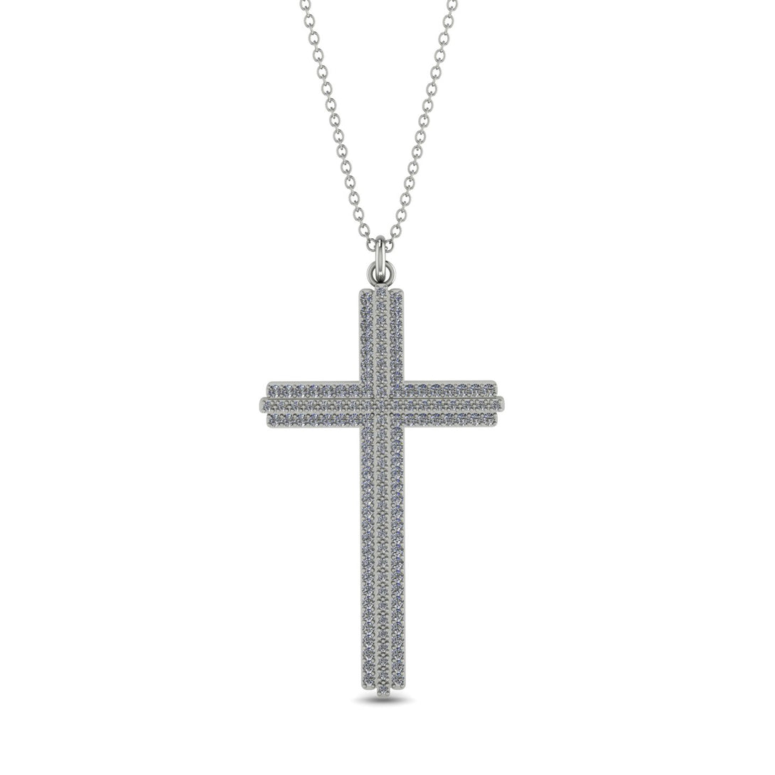 Minimalist Diamond Cross Necklace - Aaron No. 3