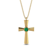 Minimalist Emerald Cross Necklace - Philip No. 4 image 1