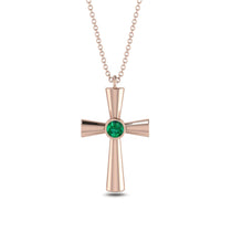 Minimalist Emerald Cross Necklace - Philip No. 5 image 1
