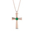Minimalist Emerald Cross Necklace - Philip No. 5
