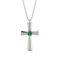 Minimalist Emerald Cross Necklace - Philip No. 6 image 1