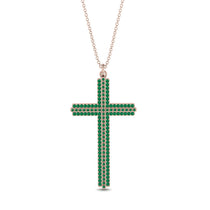 Minimalist Emerald Cross Necklace - Aaron No. 5 image 1
