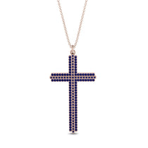 Minimalist Sapphire Cross Necklace - Aaron No. 14 image 1