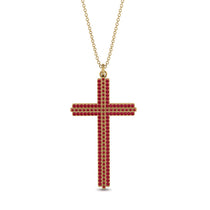 Minimalist Ruby Cross Necklace - Aaron No. 10 image 1