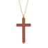 Minimalist Ruby Cross Necklace - Aaron No. 10