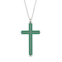 Minimalist Emerald Cross Necklace - Aaron No. 6 image 1