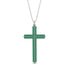 Minimalist Emerald Cross Necklace - Aaron No. 6