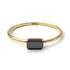 Minimalist Emerald Cut Black Diamond Ring - Isla No. 7