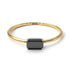 Two Tones Minimalist Emerald Cut Black Diamond Ring - Isla No. 20