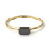 Two Tones Minimalist Emerald Cut Black Diamond Ring - Isla No. 19