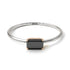 Two Tones Minimalist Emerald Cut Black Diamond Ring - Isla No. 21