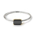 Two Tones Minimalist Emerald Cut Black Diamond Ring - Isla No. 20