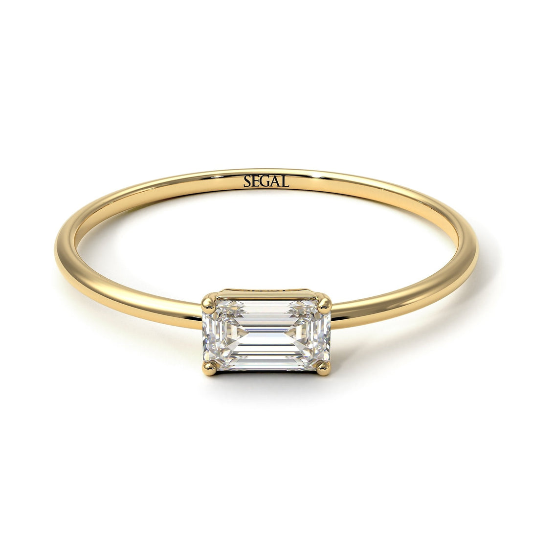 Minimalist Emerald Cut Diamond Ring - Isla No. 1