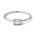 Two Tones Minimalist Emerald Cut Diamond Ring - Isla No. 17