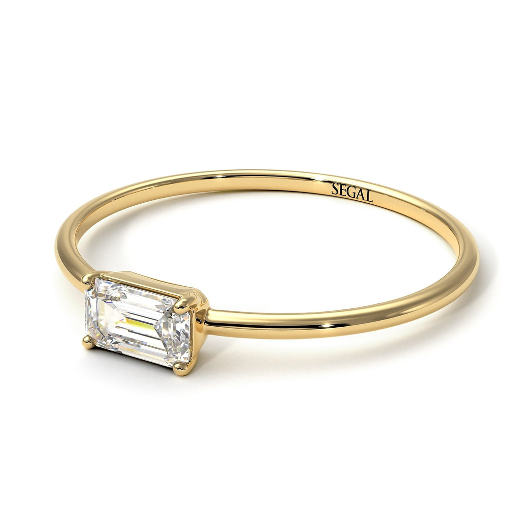 Minimalist Emerald Cut Diamond Ring - Isla No. 1