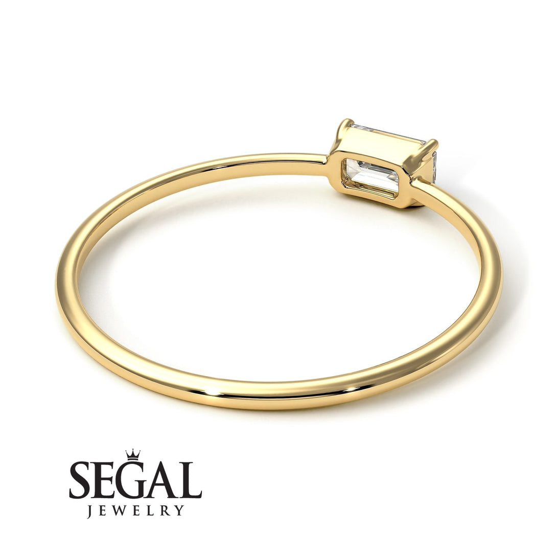 Minimalist Emerald Cut Diamond Ring - Isla No. 1