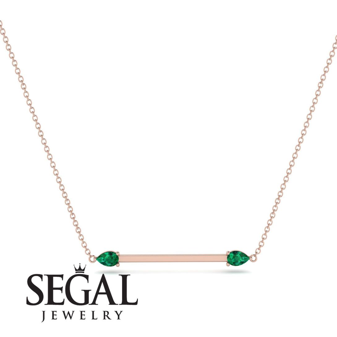 Minimalist Pear Emerald Necklace - Melissa No. 5