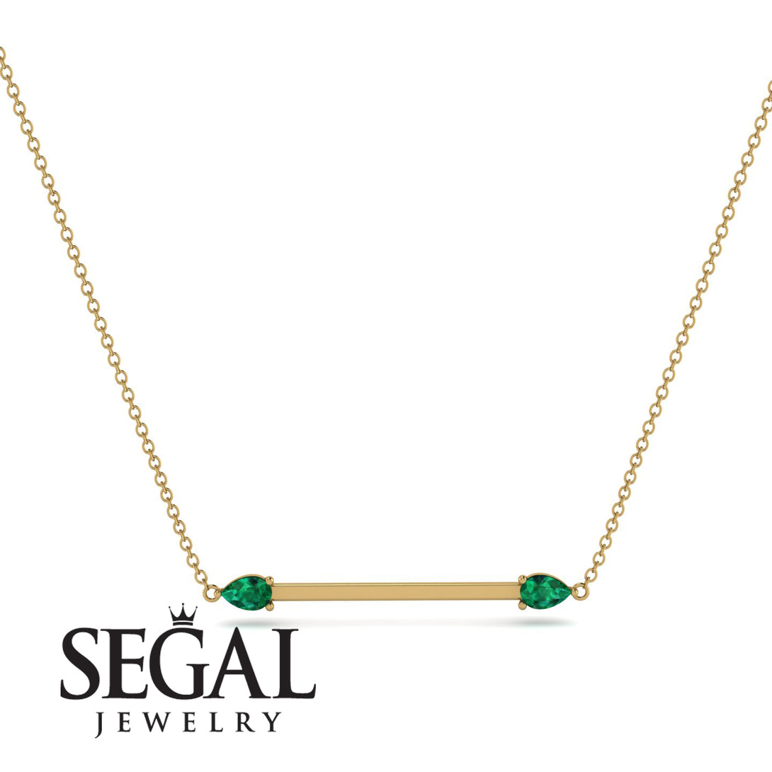 Minimalist Pear Emerald Necklace - Melissa No. 4