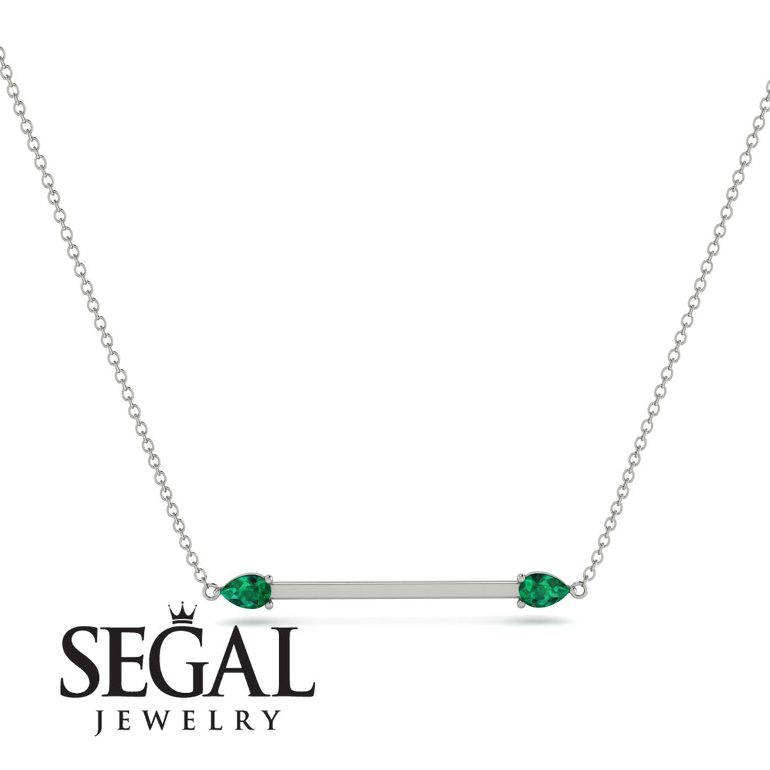 Minimalist Pear Emerald Necklace - Melissa No. 6