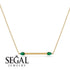 Minimalist Pear Emerald Necklace - Melissa No. 4