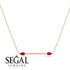 Minimalist Pear Ruby Necklace - Melissa No. 11