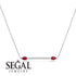 Minimalist Pear Ruby Necklace - Melissa No. 12