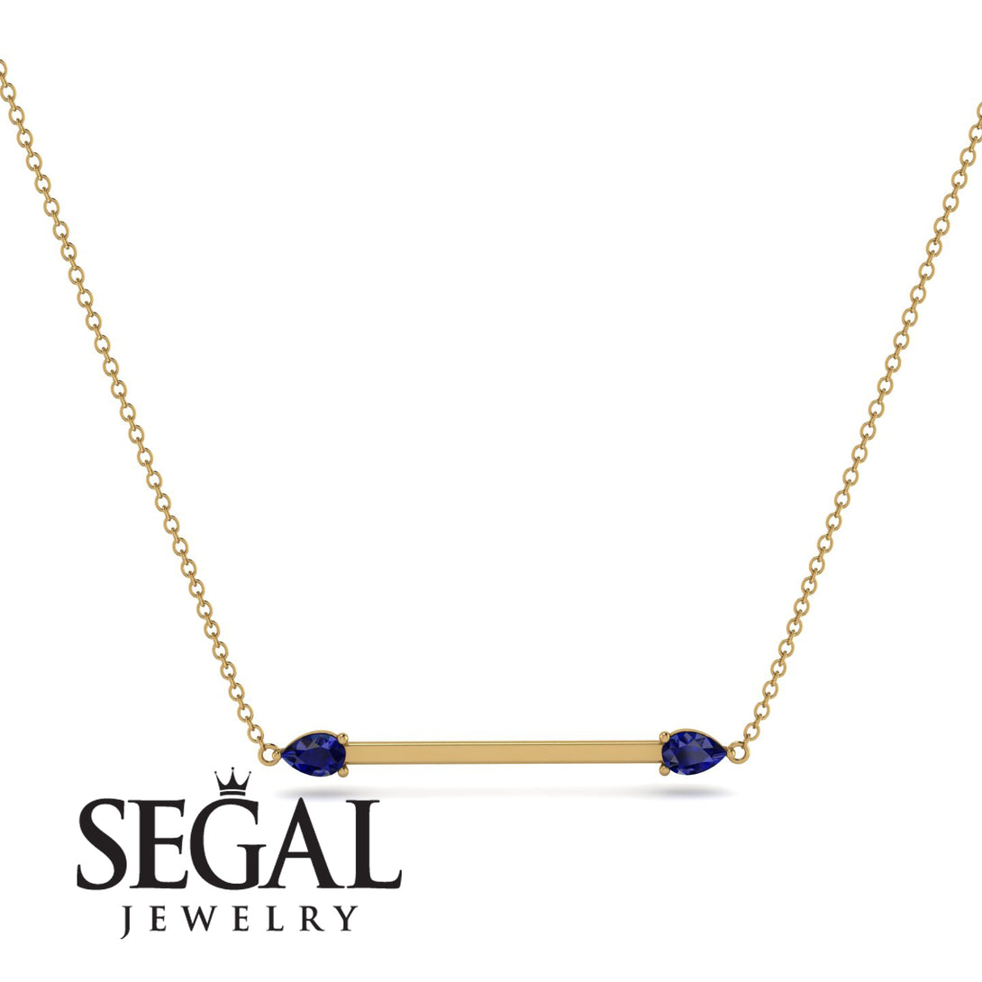 Minimalist Pear Sapphire Necklace - Melissa No. 13