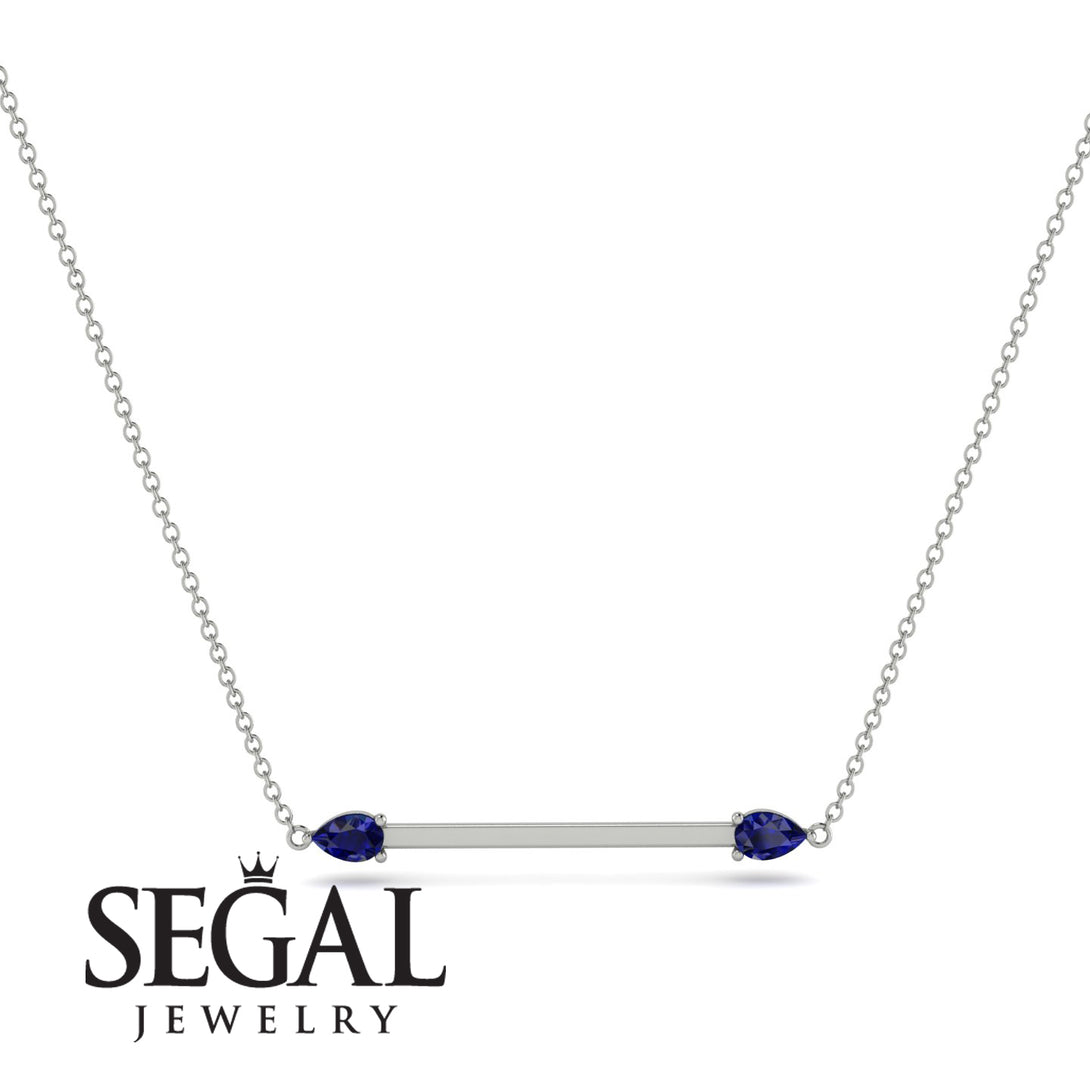 Minimalist Pear Sapphire Necklace - Melissa No. 15