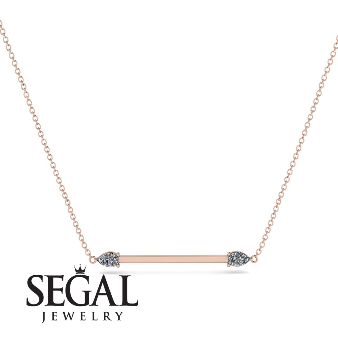 Minimalist Pear Diamond Necklace - Melissa No. 2