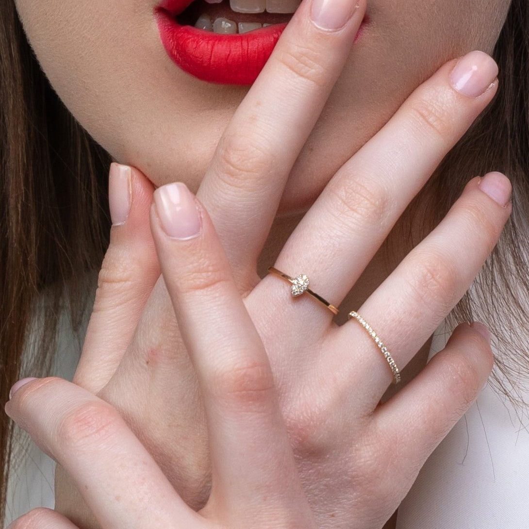Minimalist Pear Ruby Ring - Genesis No. 10
