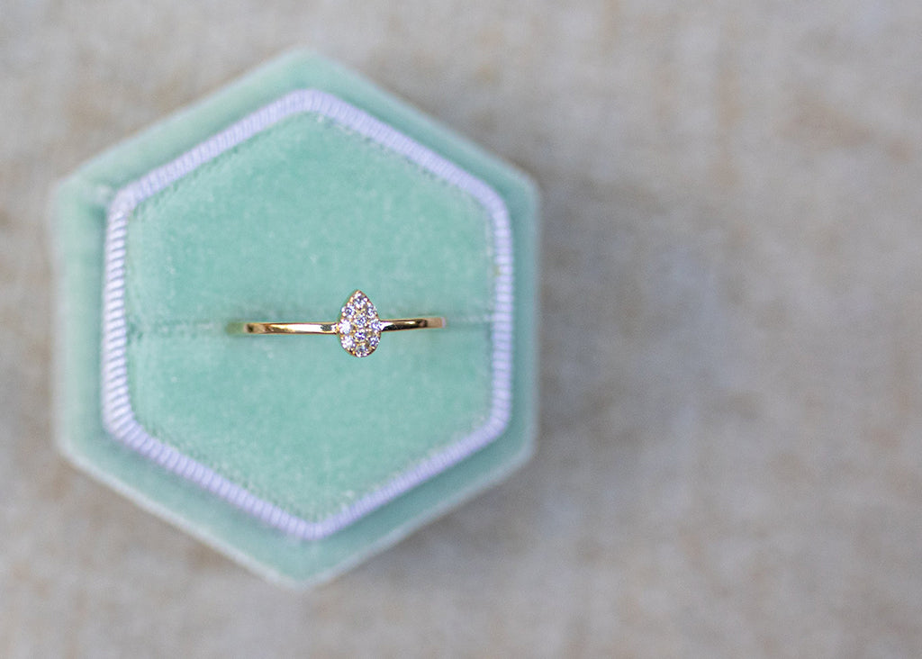 Minimalist Pear Diamond Ring - Genesis No. 2