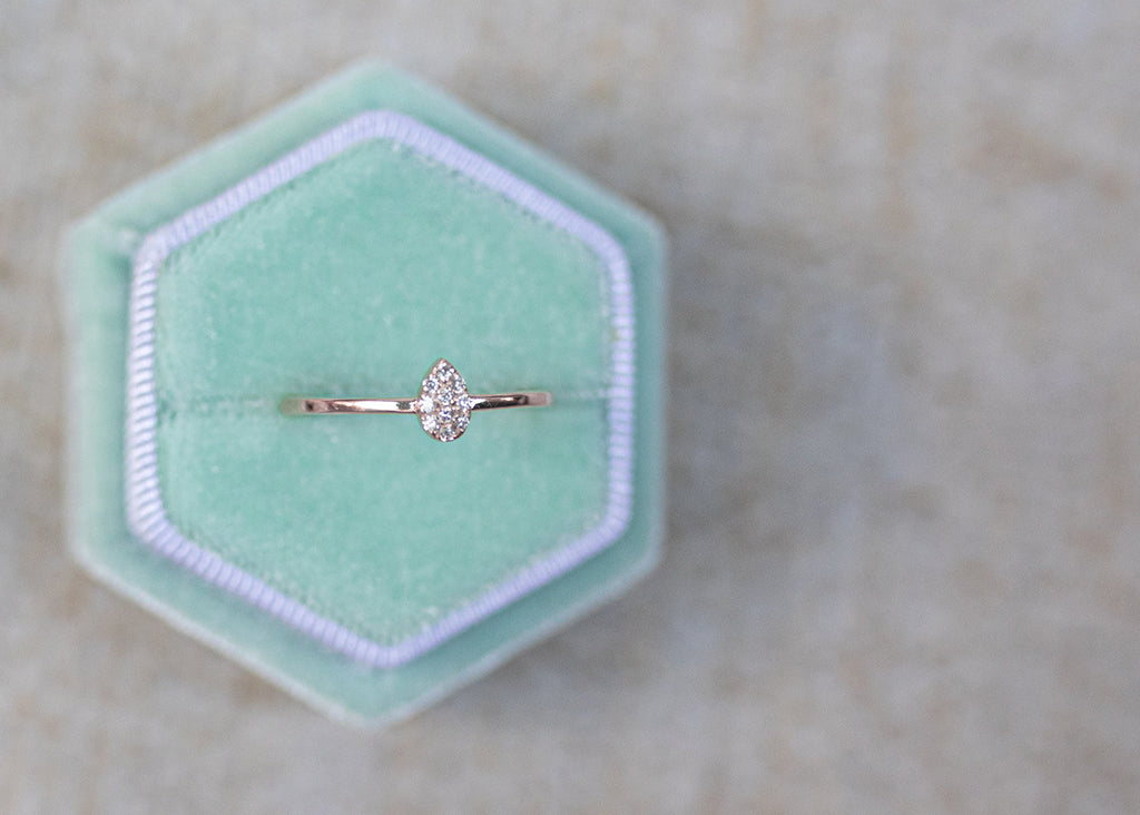 Minimalist Pear Diamond Ring - Genesis No. 3