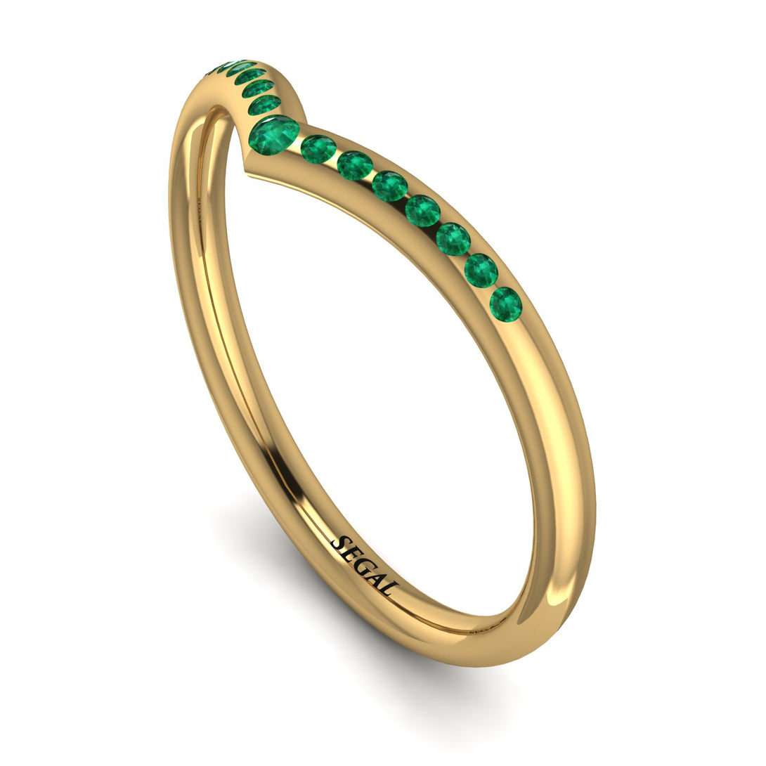 Minimalist V Emerald Ring - Margaret No. 4