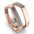 Geometric Diamond Double Wedding Band - Hayden No. 2 image 1