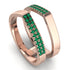 Geometric Emerald Double Wedding Band - Hayden No. 5 image 1