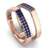 Geometric Sapphire Double Wedding Band - Hayden No. 14 image 1