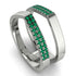 Geometric Emerald Double Wedding Band - Hayden No. 6 image 1