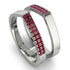 Geometric Ruby Double Wedding Band - Hayden No. 12 image 1