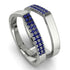 Geometric Sapphire Double Wedding Band - Hayden No. 15 image 1