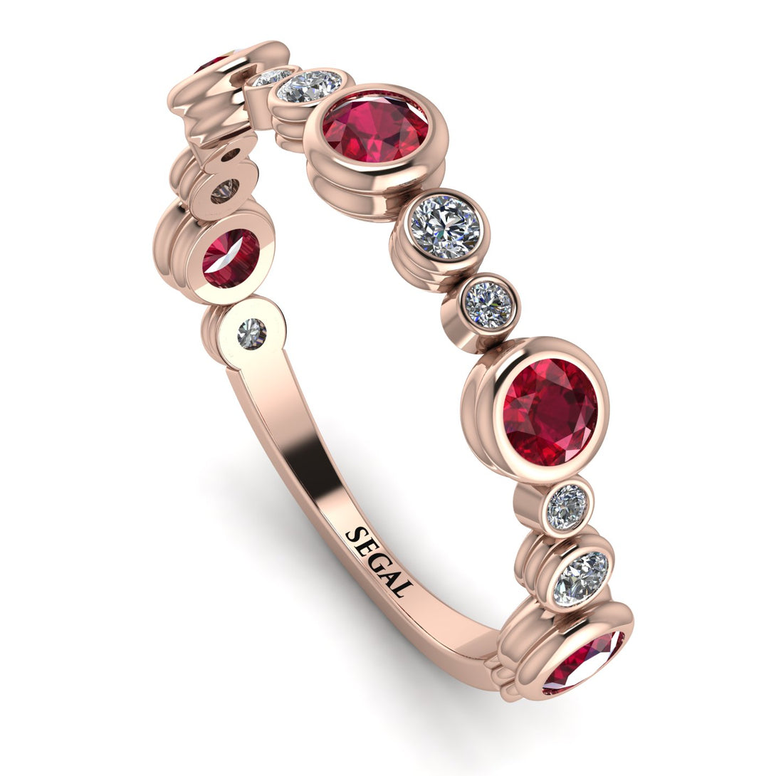 Bezel Ruby Eternity Band - Valeria No. 11