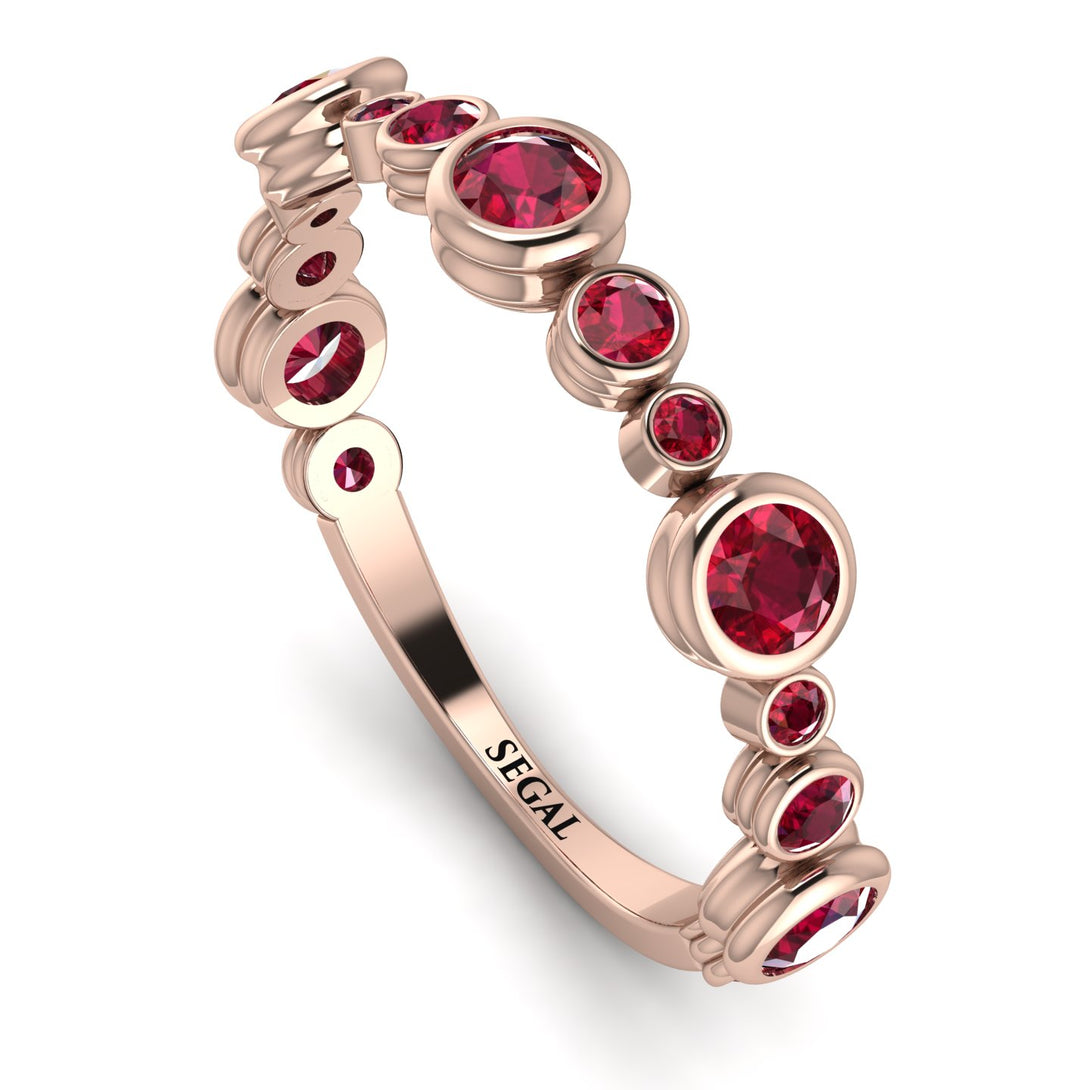 Bezel Ruby Eternity Band - Valeria No. 56