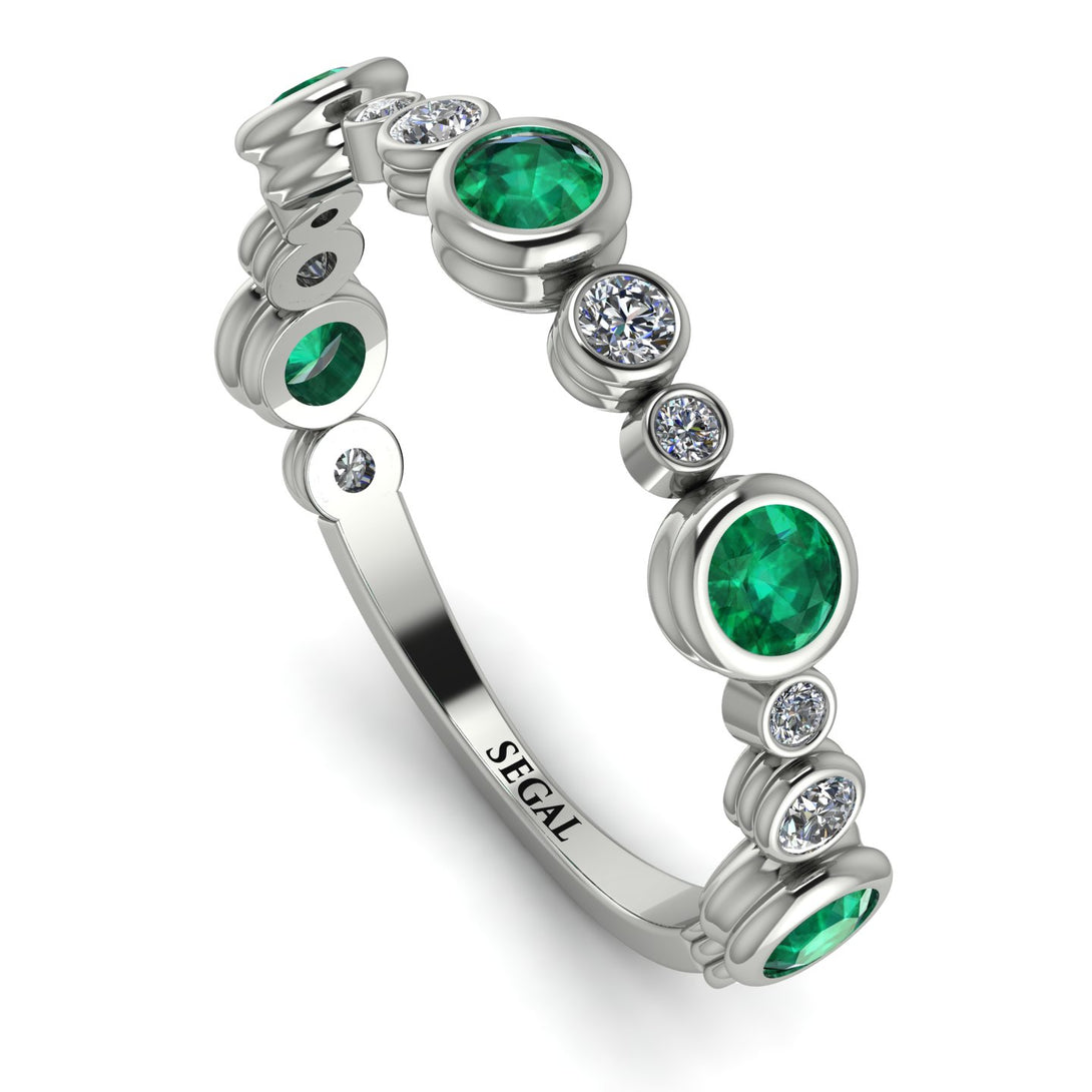 Bezel Emerald Eternity Band - Valeria No. 6