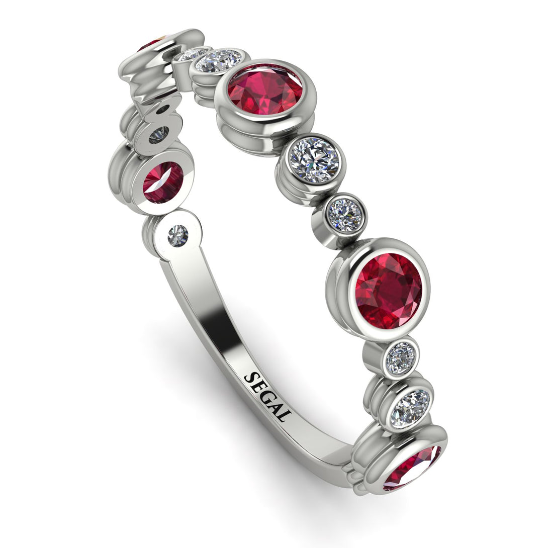 Bezel Ruby Eternity Band - Valeria No. 12
