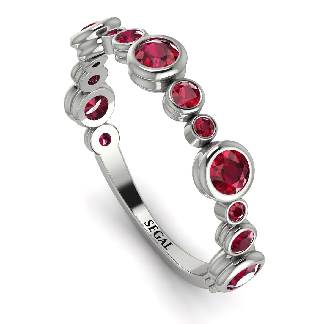 Bezel Ruby Eternity Band - Valeria No. 57