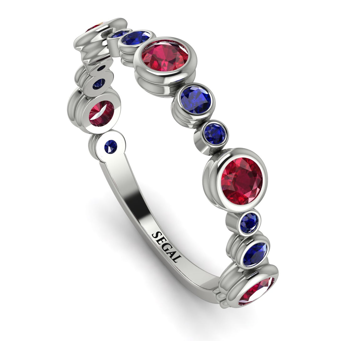 Bezel Ruby Eternity Band - Valeria No. 72