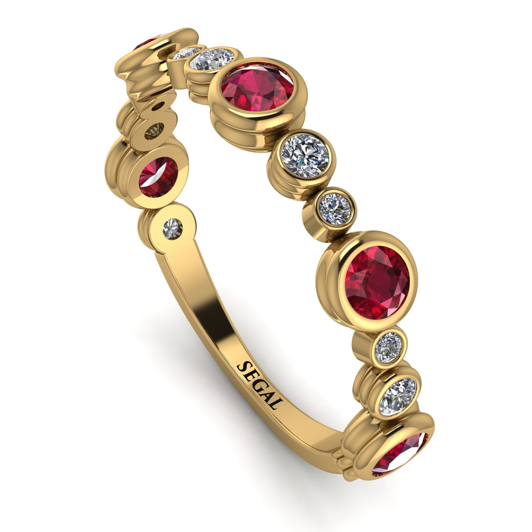 Bezel Ruby Eternity Band - Valeria No. 10