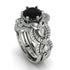 Nature Inspired Black Diamond Bridal Set - Sandra No. 9 image 1