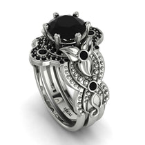 Nature Inspired Black Diamond Bridal Set - Sandra No. 39 image 1